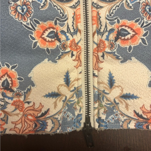 Johnny Was Faux Sherpa Lined Floral  Pattern Zip Up Women's Vest XL - Picture 6 of 8